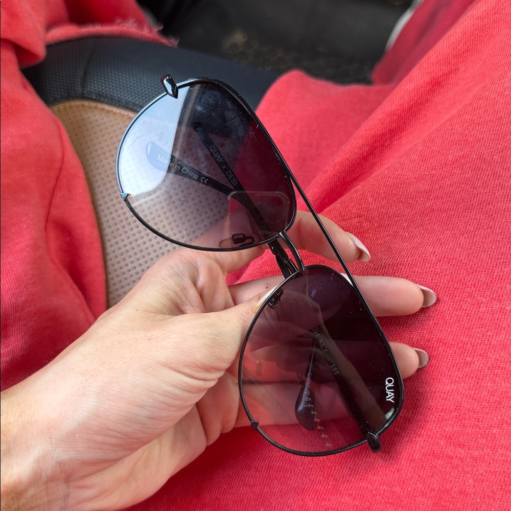 Quay Australia Black Aviator Sunglasses